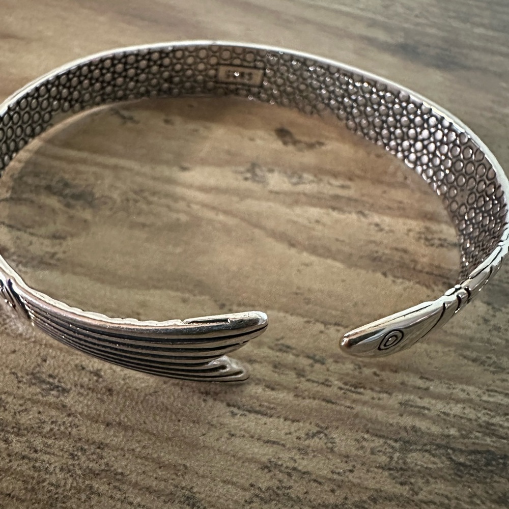 Minimalist Sterling Silver Cuff – Fish Bangle Bracelet, Modern Jewelry cape cod - Picture 5 of 6